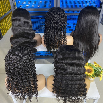 Factory Brazilian Human Hair Wig Deep Wave Lace Front Wig With Baby hair,10A Glueless wigs Lace Frontal,Gluess Full Lace Wigs